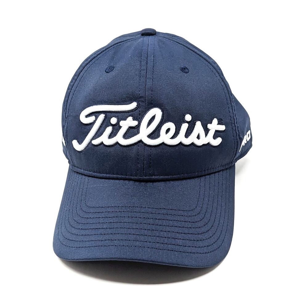 Footjoy Titleist Hat Cap Navy Blue Pro V1 Elite Golf Stretch Embroidered